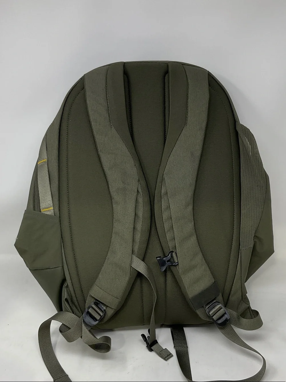 The North Face Isabella 3 Olive Green Backpack with Yellow Pull Tabs